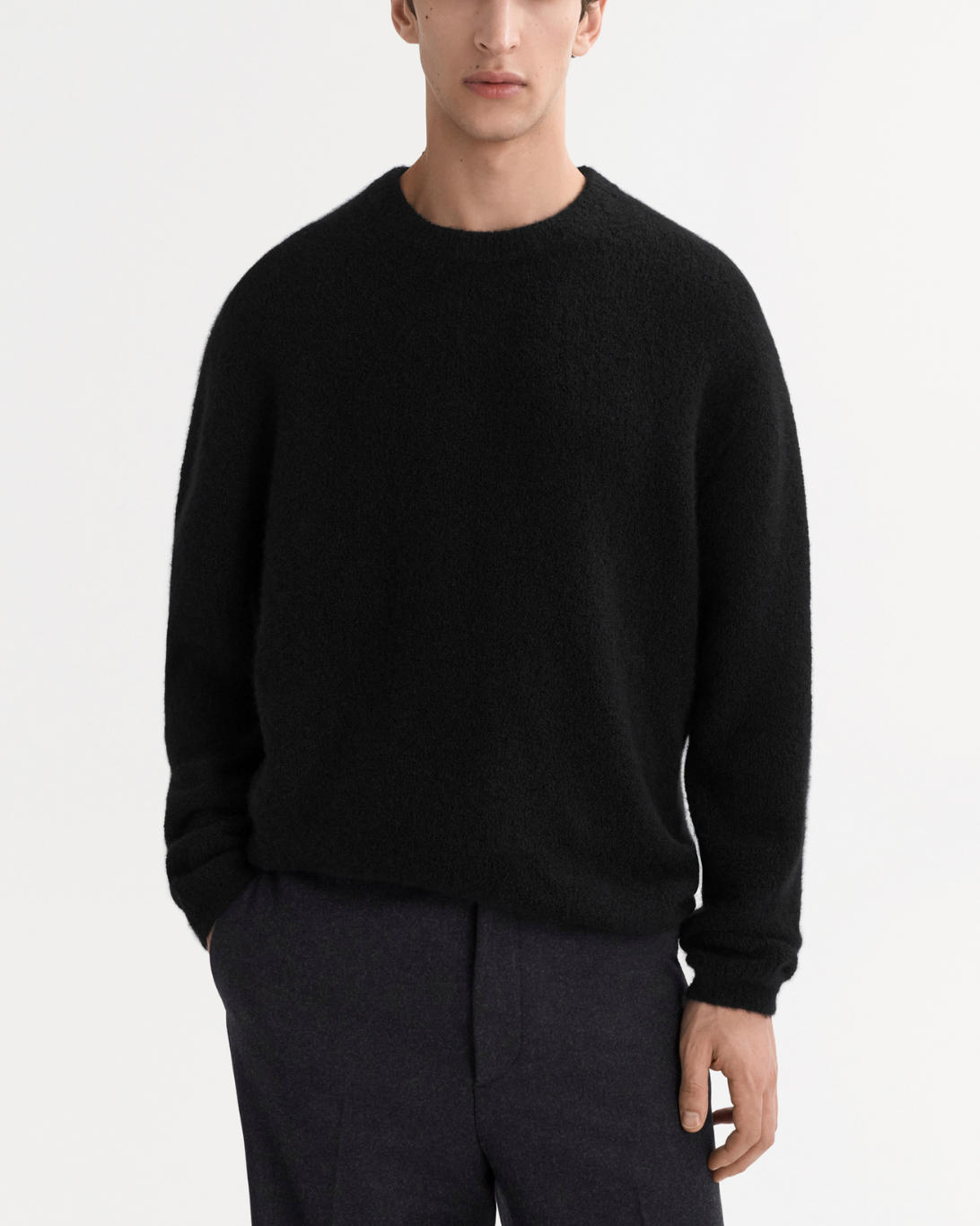 Men's Boucle Crewneck | Black