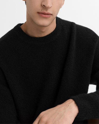 Men's Boucle Crewneck | Black