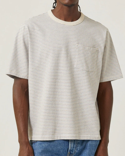 Melange Stripe Tee | Light Blue