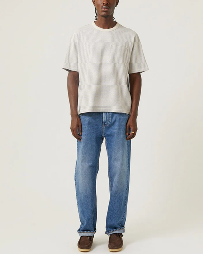 Melange Stripe Tee | Light Blue