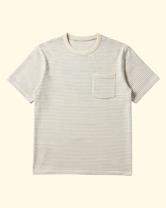 Melange Stripe Tee | Light Blue