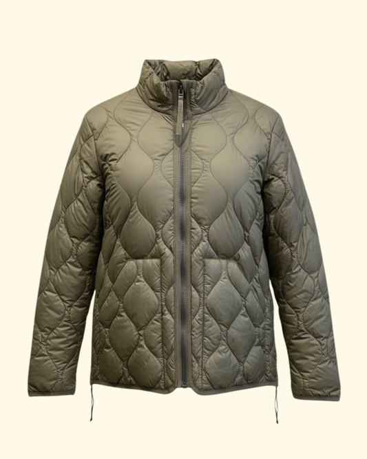 Military High Neck Zip Down Shell | Dark Olive