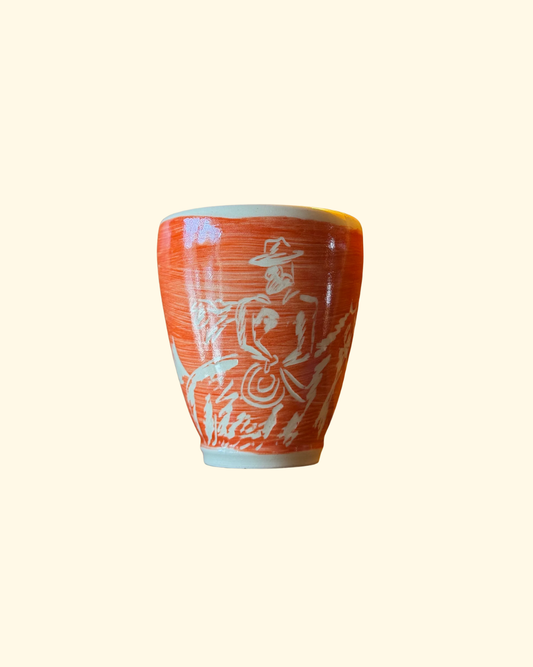 Fancy Orange Cowboy Tumbler