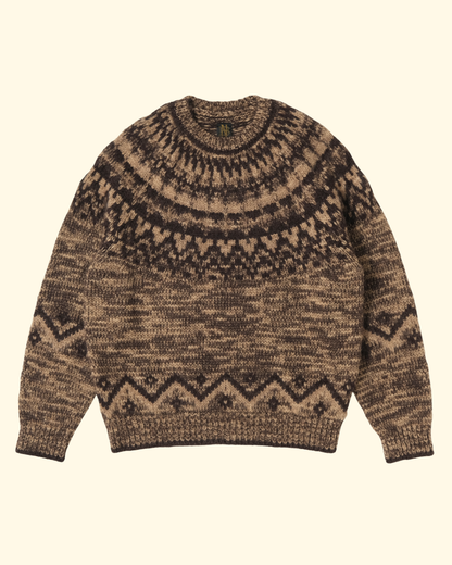 Mohair Nordic Crew Neck | Brown