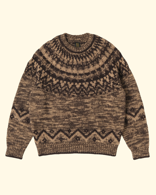Mohair Nordic Crew Neck | Brown