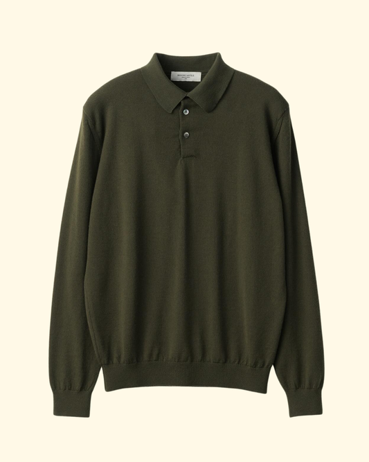 Merino Wool Poloneck | Dark Olive