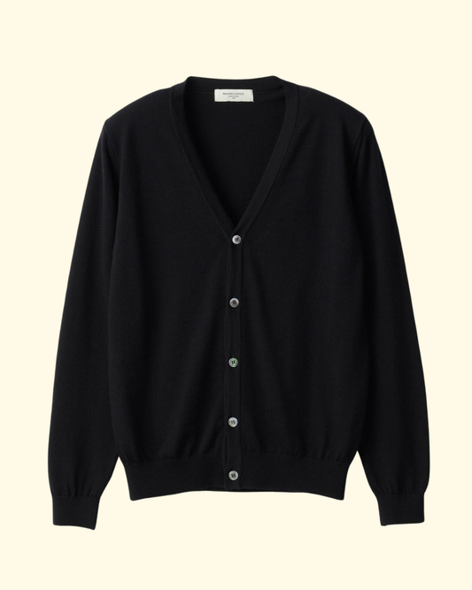 Merino Wool Cardigan | Black