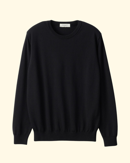 Merino Wool Crewneck | Black