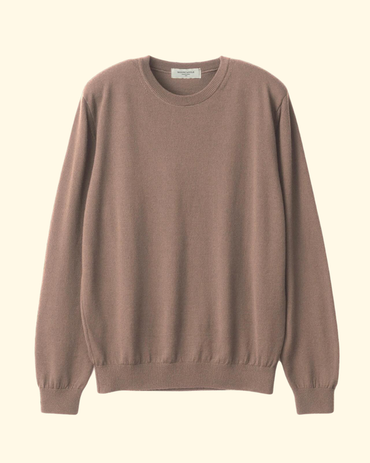 Merino Wool Crewneck | Sand Beige