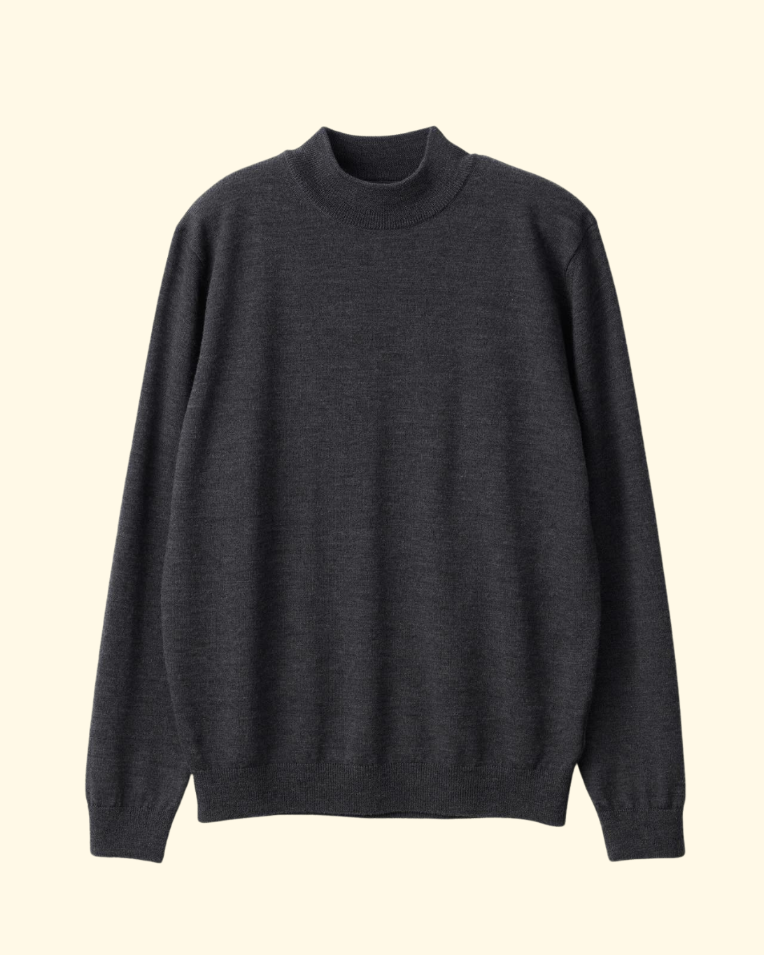 Mockneck Wool Sweater | Dark Grey