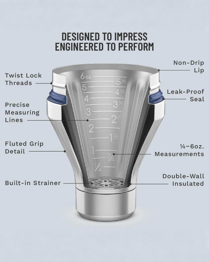 Diamond Edition Hybrid Cocktail Shaker | Brushed Stainless
