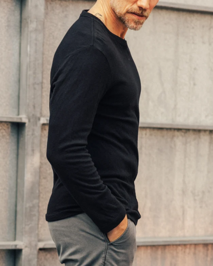 Drill Double Knit Crewneck | Black
