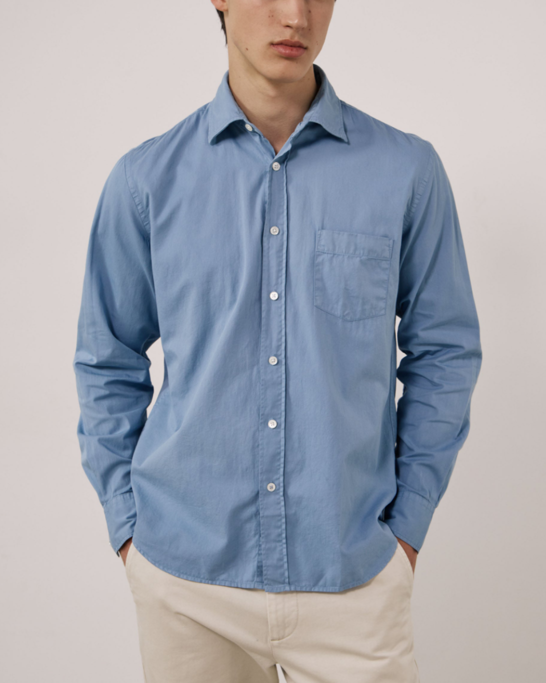 Paul Pat Twill Shirt | Chambray Blue
