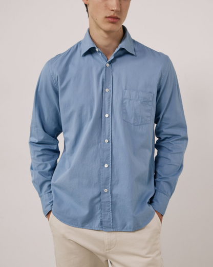 Paul Pat Twill Shirt | Chambray Blue