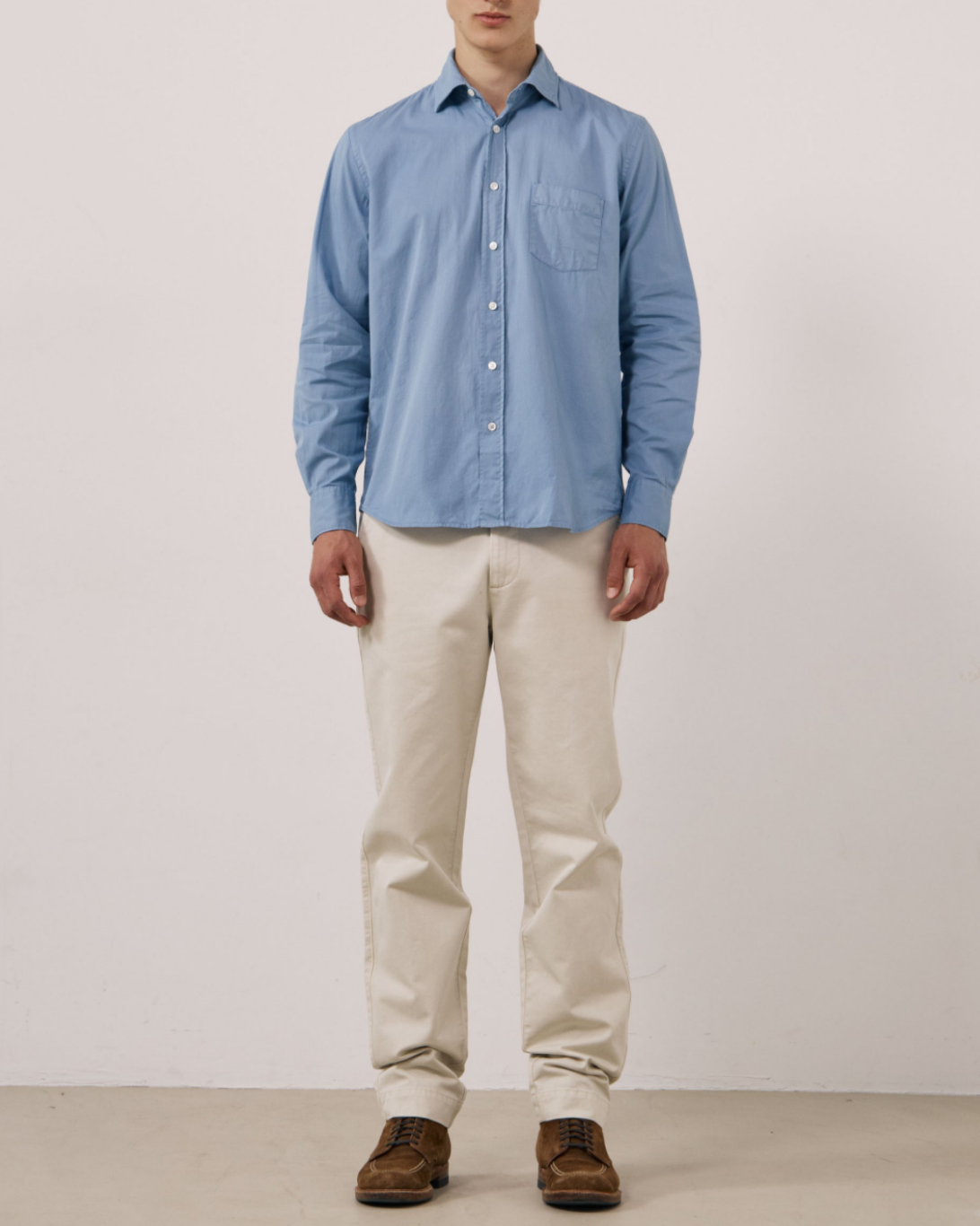 Paul Pat Twill Shirt | Chambray Blue