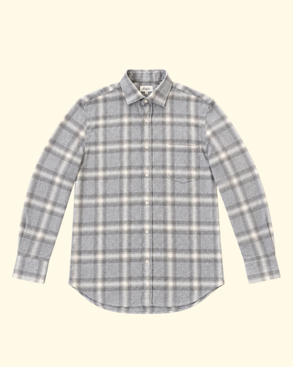 Paul Brushed Check Shirt | Grey
