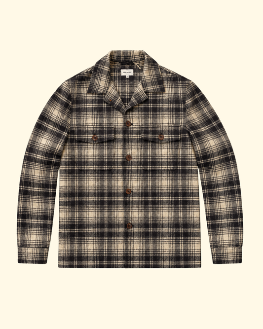 Checked Wool-Blend Overshirt | Brown