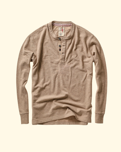 Slub Jersey Henley | Camel Heather