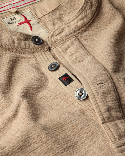 Slub Jersey Henley | Camel Heather