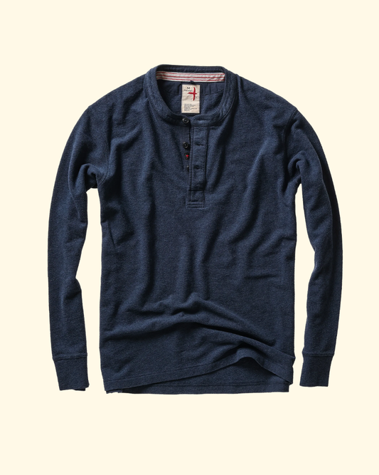 Slub Jersey Henley | Navy Heather