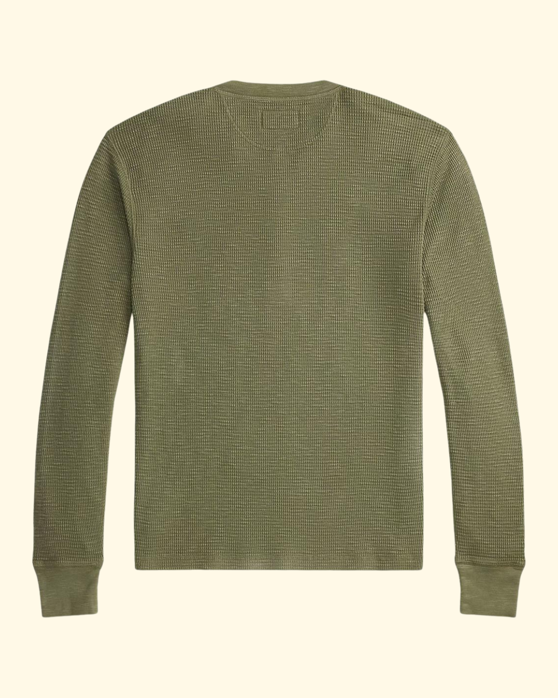 L/S Waffle-Knit Henley | Tree Green