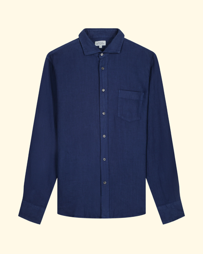 Paul Pat Linen Shirt | Deep Blue