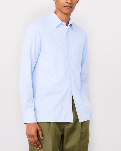 Guido Slub Cotton Shirt | Dream Blue