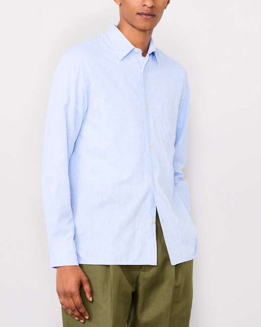 Guido Slub Cotton Shirt | Dream Blue