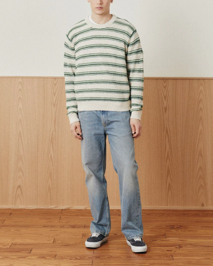 Stripe Linen Crewneck | Natural
