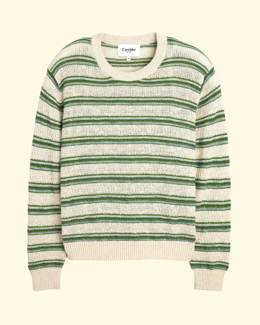 Stripe Linen Crewneck | Natural