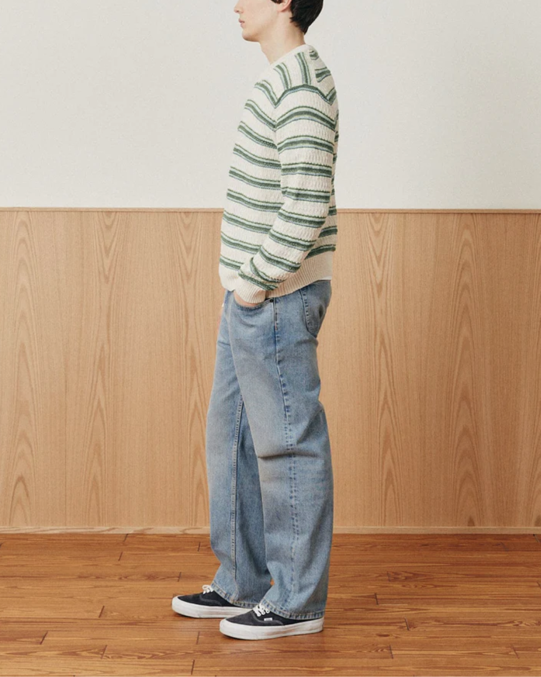 Stripe Linen Crewneck | Natural