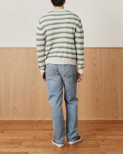 Stripe Linen Crewneck | Natural