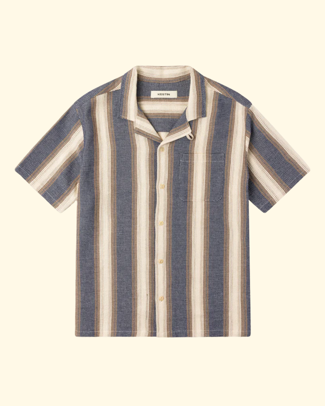Crammond Open Weave | Navy Brown Stripe