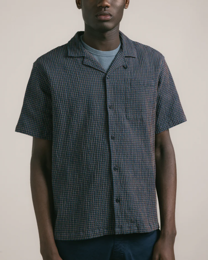 Crammond Japanese Seersucker | Navy Check