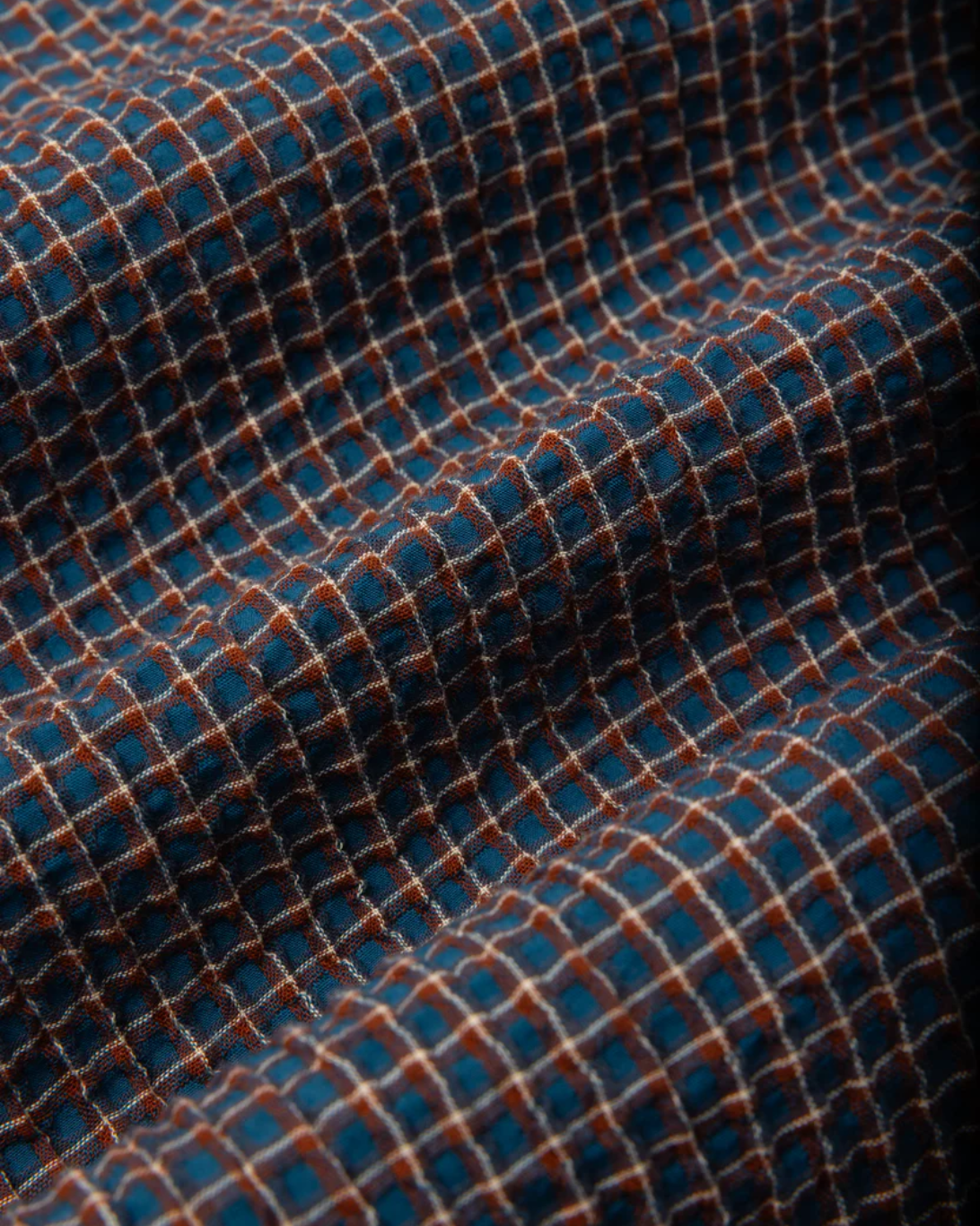 Crammond Japanese Seersucker | Navy Check