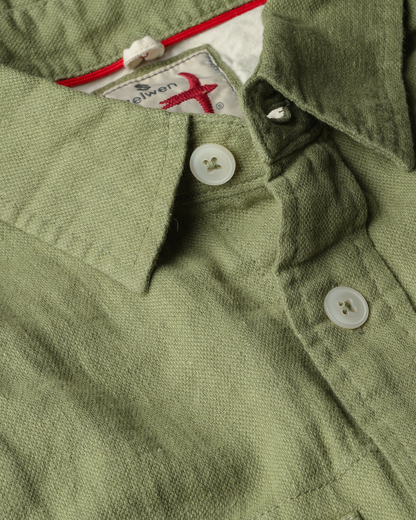 Slub Linen Workshirt | Lt Olive