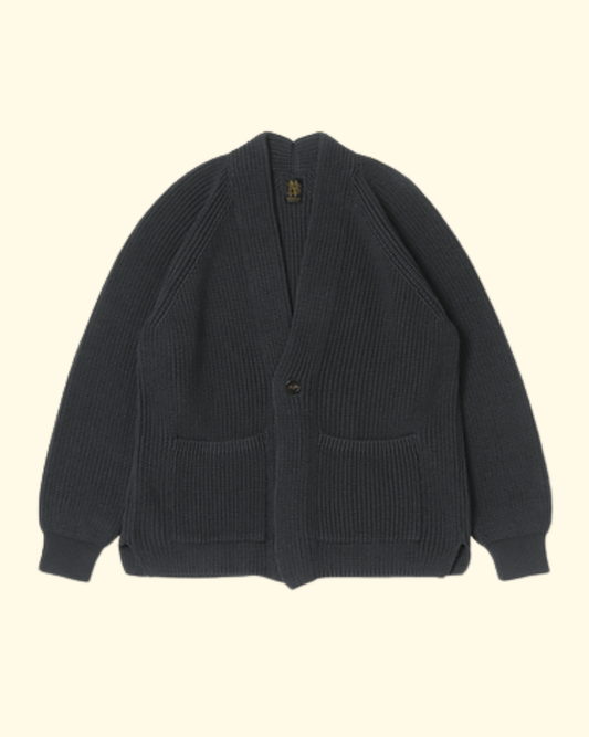 Signature Cotton Button Cardigan | Charcoal