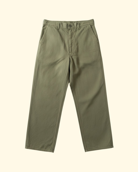French Work Pant Herringbone Twill | Olive