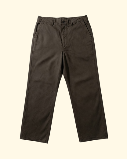 French Work Pant Herringbone Twill | Coffee Brown