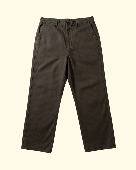 French Work Pant Herringbone Twill | Coffee Brown