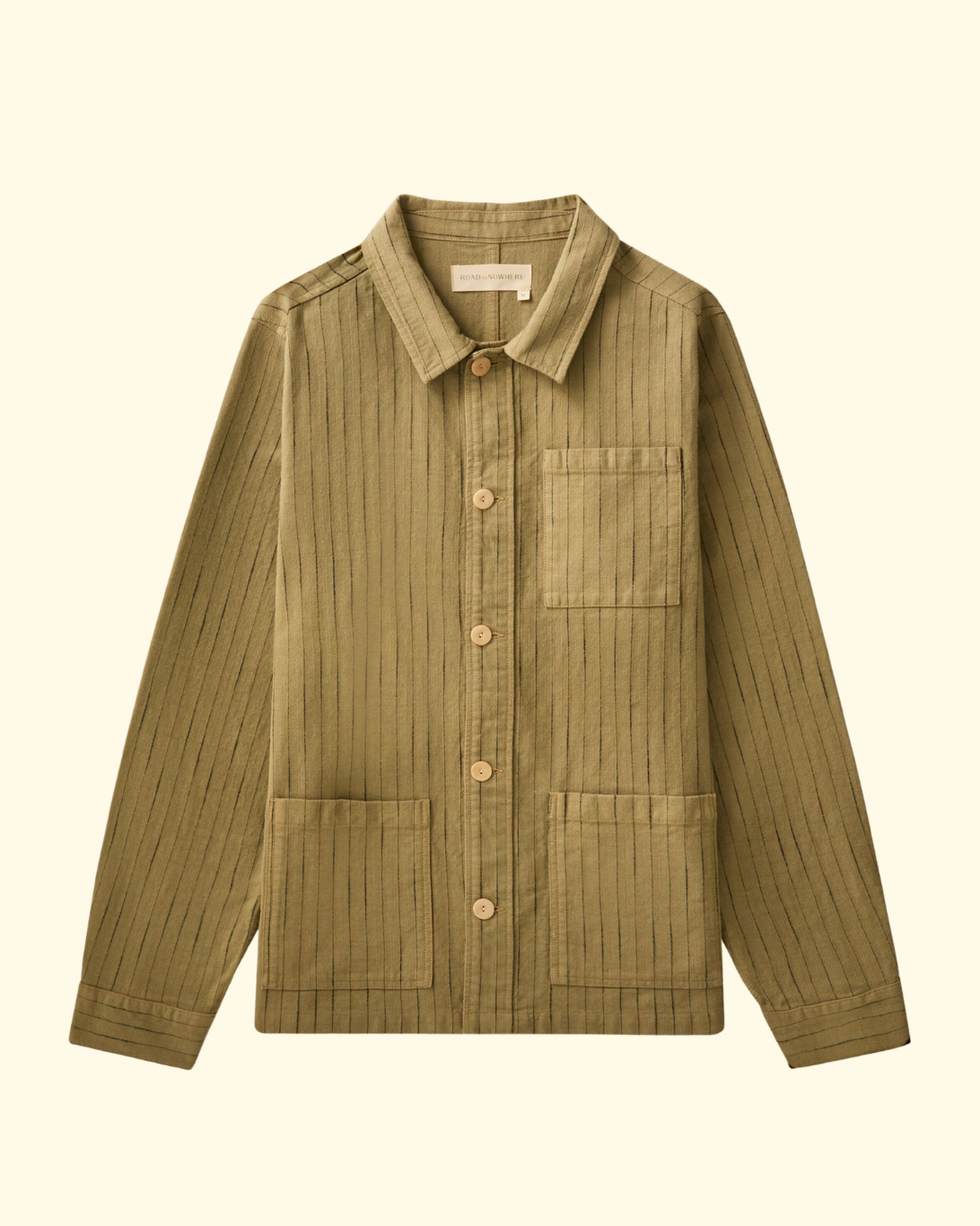 Clint Cotton Stripe Jacket | Sage