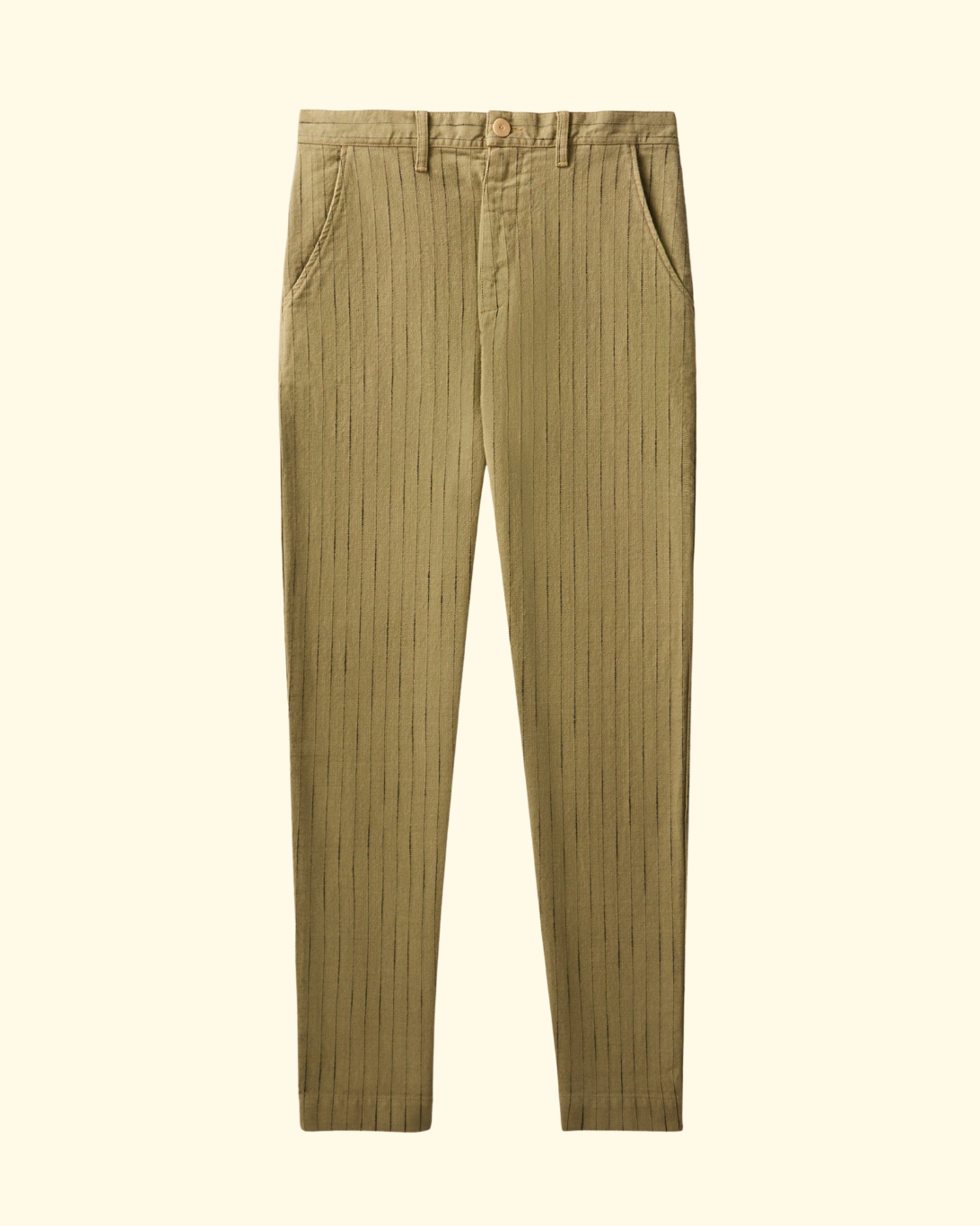 Pilon Cotton Stripe Trouser | Sage
