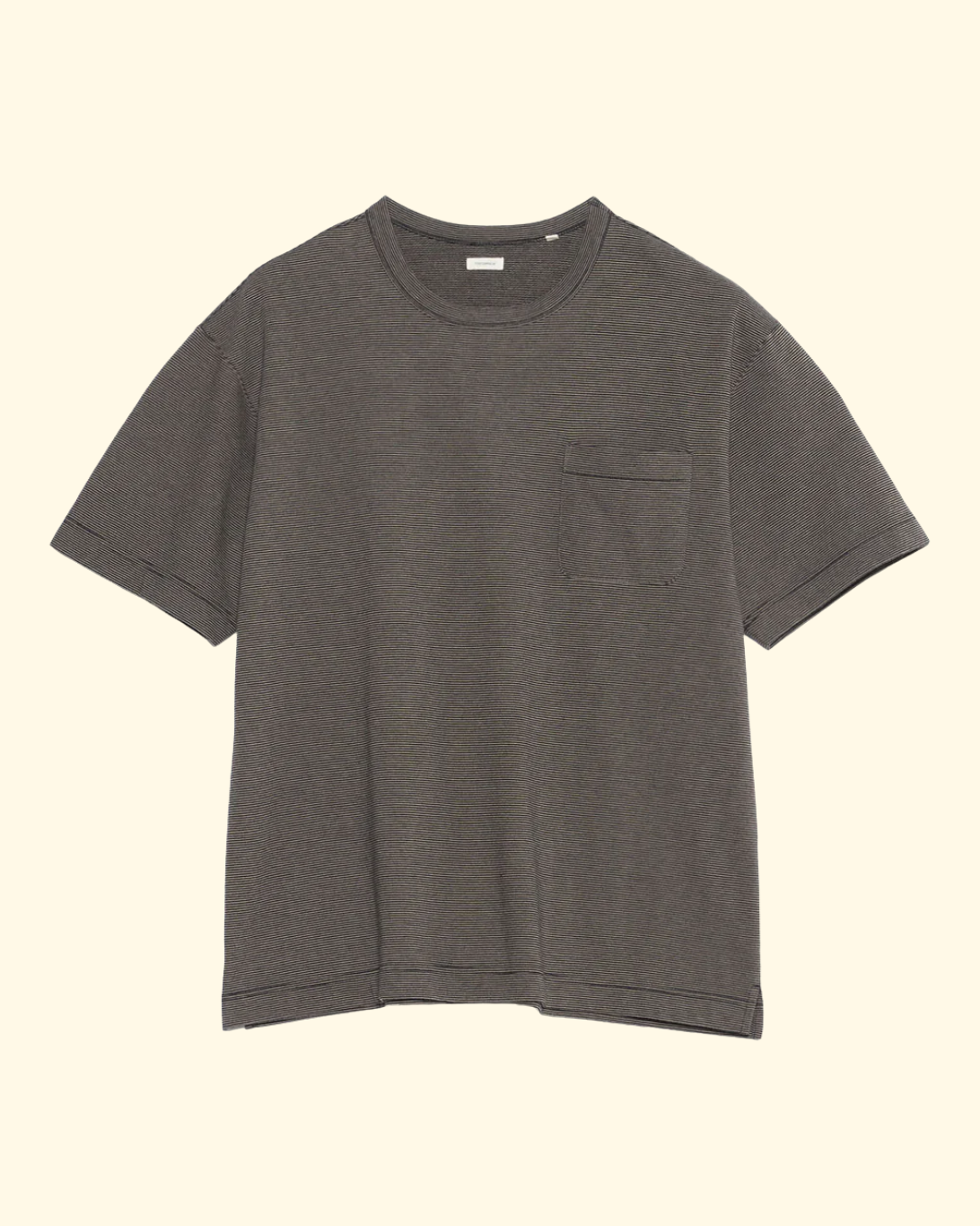 Micro Stripe Pocket Tee | Black & Gray