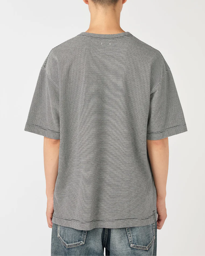 Micro Stripe Pocket Tee | Navy & Blue