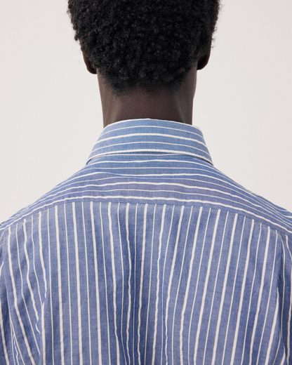 Paul Dobby Stripe Shirt | Blue & Cream