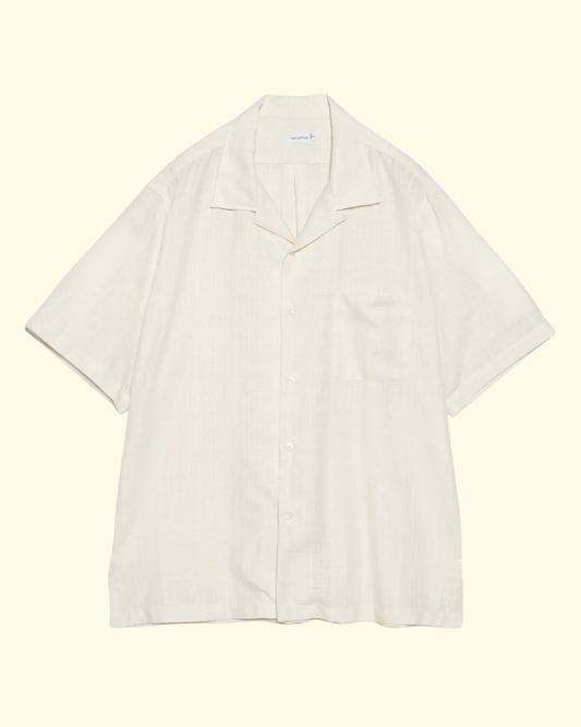 Open Collar Panama S/S Shirt | Off White