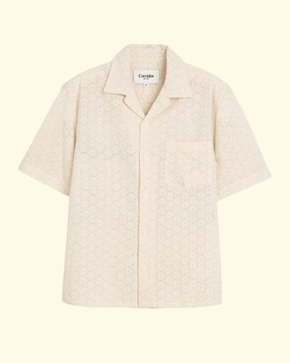 Floral Eyelet Shirt | Natural