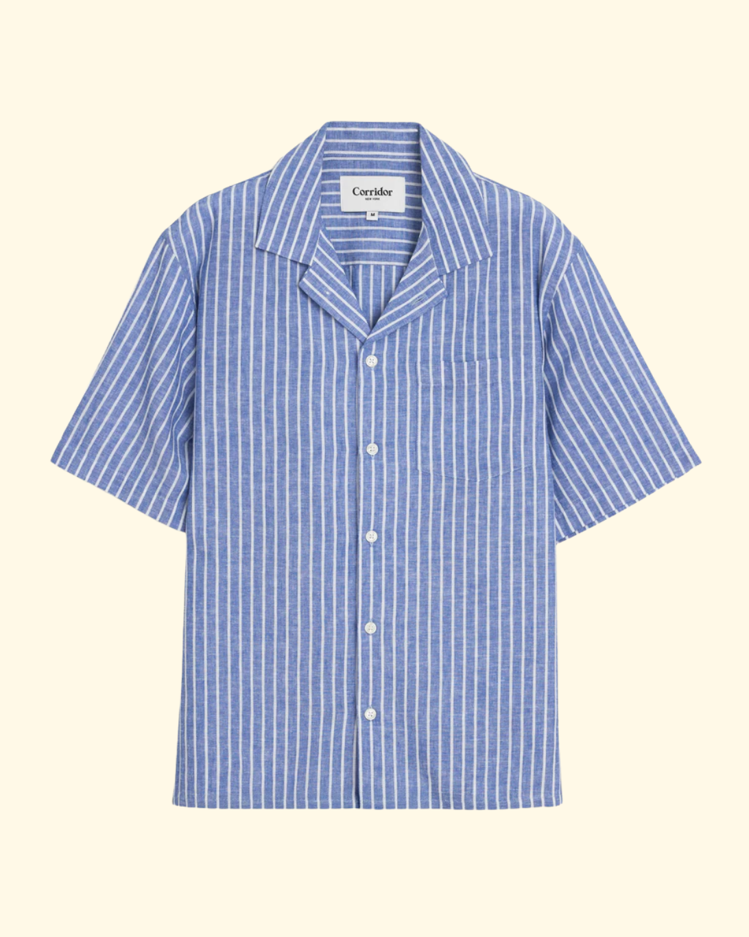 Linen Stripe SS | Blue
