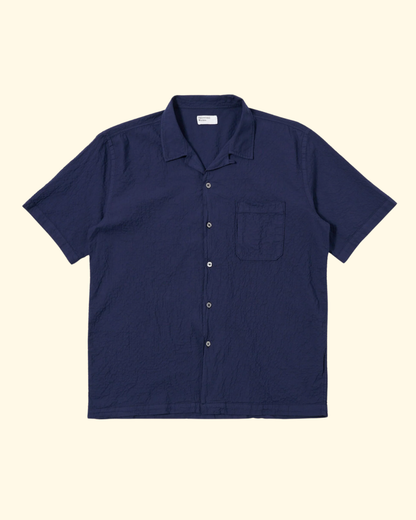 Arten Seersucker Road Shirt | Navy