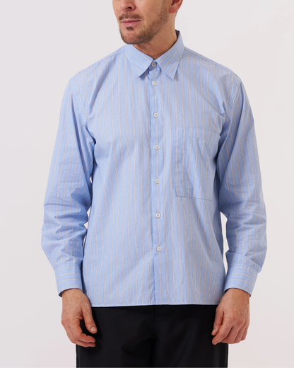 Mc Stripe Square Pocket Shirt | Blue
